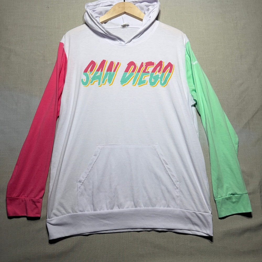 San Diego Padres Hoodie Men Medium White City Connect Give Away Lightweight